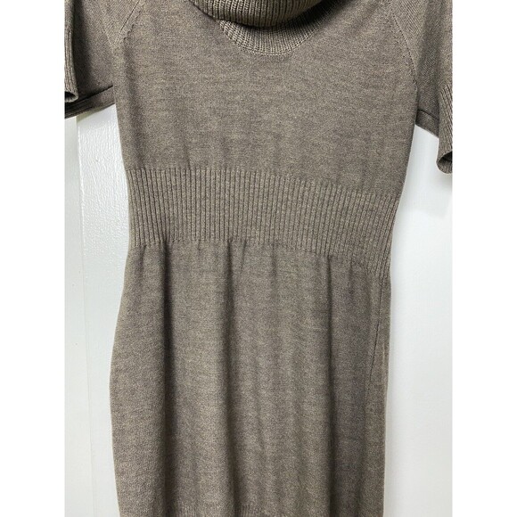 LOFT Women’s Sweater Knit Dress Cowl Neck Brown Merino Wool Blend Size M - Picture 13 of 14